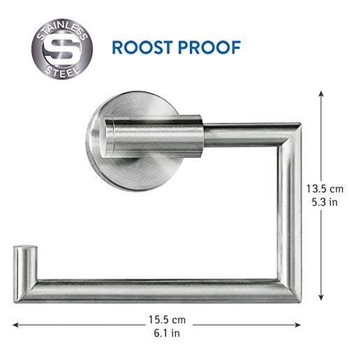 Wonderworker Hold - Toilet Paper Holder Wall Mount - No Drill - Toilet Paper Roll Holder - Stainless Steel - 15.5X13.5X5.4Cm #TOP3