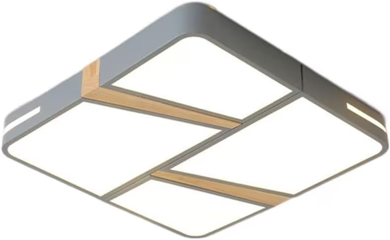 Plafonnier LED carré 40cm au design épuré et finitions haut de gamme pour salon