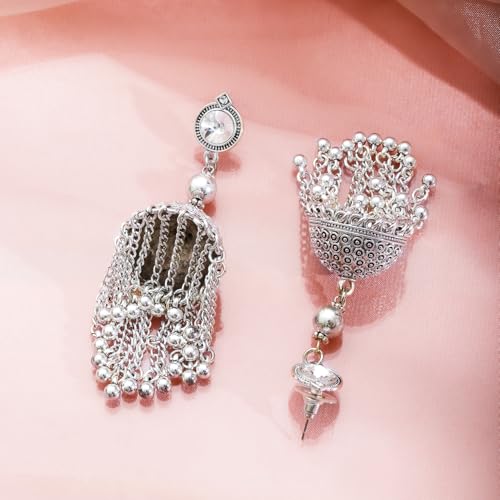 Image of Rubans Oxidised Jhumka Earrings Ghungroo Boho Statement Jewellery Gift for Women & Girls