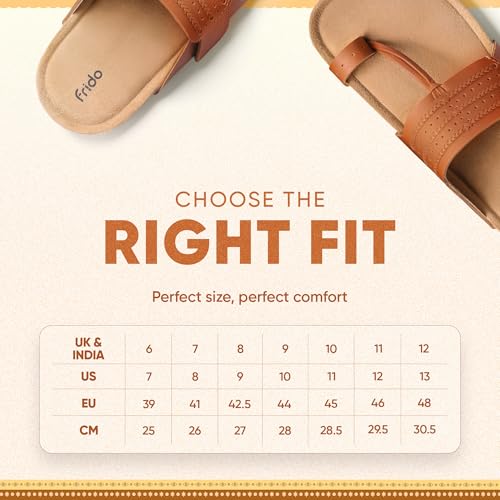 Image of Frido Puneri Chappal for Men | Available in 2 Options- Arch Support & Without Arch | Traditional Indian Leather Sandals with Memory Foam, Wide Toe Box & Zero Drop Design | Adjustable Ethnic Footwear