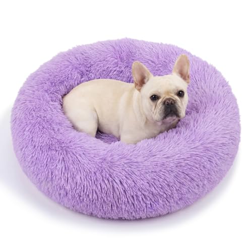 Dog Beds for Medium Dogs Washable 30 Inches Purple Fits up to 45 lbs Pets Beds Fluffy Anti Anxiety