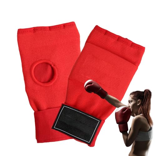 Guantes de boxeo de medio dedo, guantes de boxeo de medio dedo, guantes de saco de boxeo, protección de puños, vendas elásticas de medio dedo debajo de los guantes para artes marciales de kickboxing.
