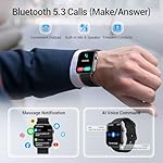 Smart Watches for Men Android iPhone, [1.99" Amoled Screen] Fitness Tracker Smartwatch with Bluetooth Calls, AI Control, Heart Rate/SpO2/Sleep Monitor, 12 Days Battery, 3ATM Waterproof - Balck - Image 4
