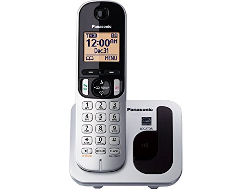 Panasonic KX-TGC210S DECT 6.0 Expandable Cordless Phone - One Handset (Black/Silver)
