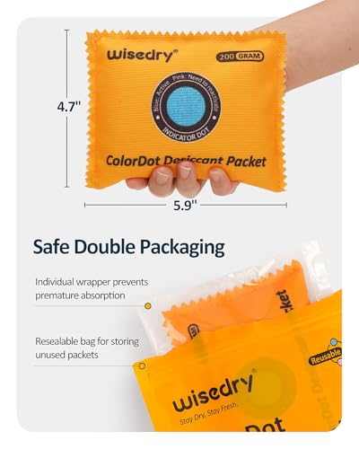 Gel de sílice recargable de colores wisedry, absorbentes de humedad de 200 g 6