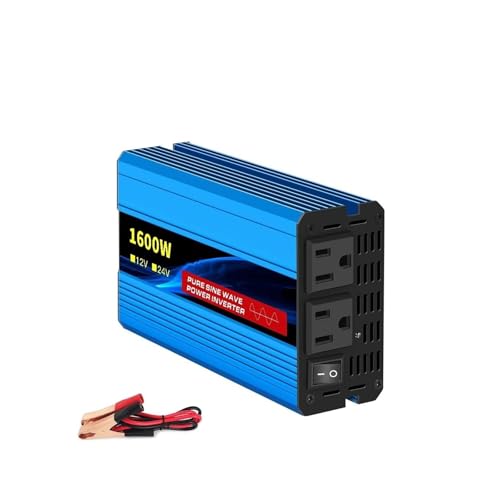 Convertidor Inversor De Onda Sinusoidal Pura para Coche, 6000 W, Convertidor Portátil De Voltaje con LED, 12 V/24 V A CA 110 V, 60 Hz Inversor(12V 60HZ,1600W)