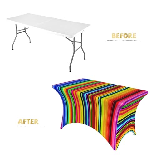 Nappe à rayures mexicaines lavable pour protéger la table sans glisser - 3