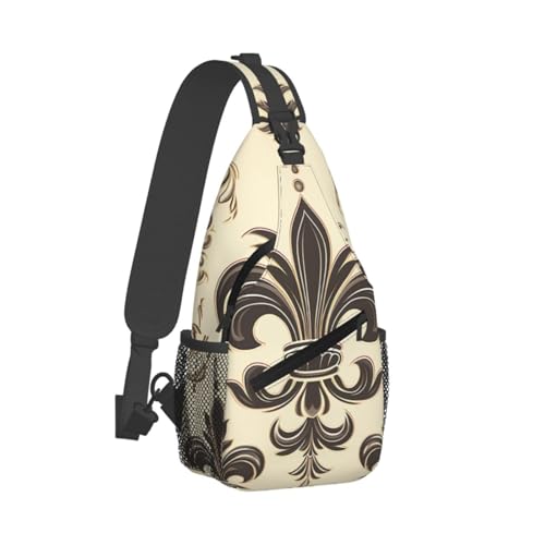 Mochila Sling para hombre con diseño Fleur-de-lis y escudo miniatura 3
