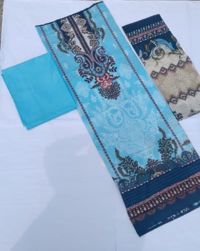 Image of SAMREEN TEXTILE Women's Cotton Floral Printed Unstitched Salwar Suit Dress Material With Dupatta