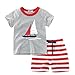 Bebé Niño Conjunto de Camisetas Manga Corta y Pantalones Cortos Verano Algodón Chicos Blusa Tops 2 Piezas