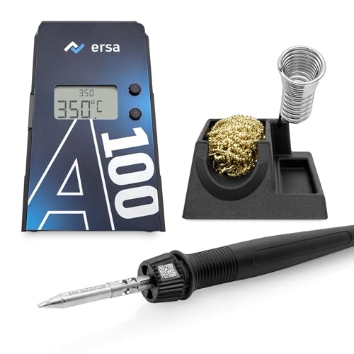 ERSA A100 80 WATT digitale Lötstation 150-480°C mit ergonomischen Lötkolben & TIP´N´TURN Lötspitzen-System mit Auto-Standby
