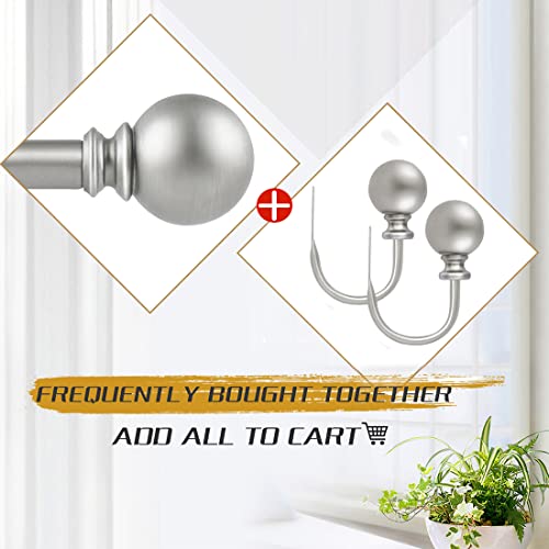 Kamanina Decorative Curtain Drapery Holdbacks, Round Finials Window Curtain Holdbacks, Antique Silver, Set Of 2 #TOP6