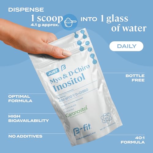 B-FIT Inositol Supplement for Women - Myo & D-Chiro Inositol 40:1 for Optimal Hormonal Balance & Ovulation Support - 2-Month Supply 60 Servings - Pure Inositol Powder - Vitamins for Women