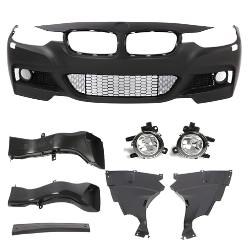 PENSUN Mtech Style Front Bumper Fits for 2012-2018 BMW F30 F31 3 Series Sedan Wagon W/PDC Holes W/Fog Lights (W/O PDC Holes W/Fog Lights) - Thumbnail 2