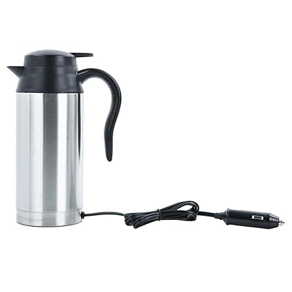 Generic Car Electric Travel Kettle Stainless Steel Vacuum Insulated Water Pot 12V