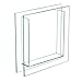 Royal Imports Flower Glass Vase Decorative Centerpiece for Home or Wedding Flat Square Clear Trim Plate Glass - (12" W, 2" D Opening) 12" Tall
