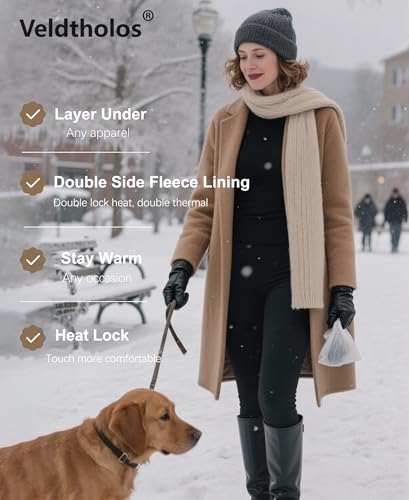 2 Set Thermal Underwear Set for Women Long Johns with Fleece Lined Base Layer Women Cold Weather Top Bottom3