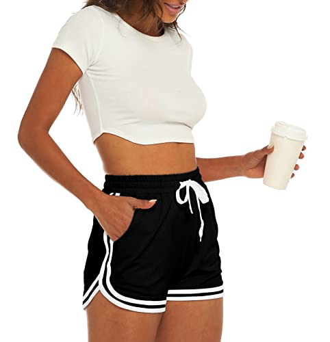 Women's Cute Athletic Workout Shorts Dolphin Shorts Comfy Gym Running Sports Short Pants With Pockets #TOP1