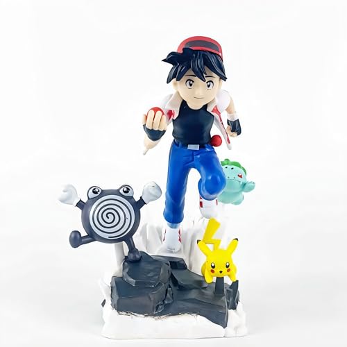 Image of BOENJOY Gifts- Poki Ash Katchum with Pika Action Figure Toys for Home Decors, Office Desk and Study Table | 15 cm (4 pcs)