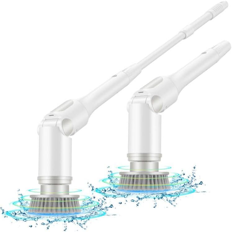 CANB-IU88 Cordless Electric Spin Scrubber - IPX7 Waterproof With 6 Brush Heads