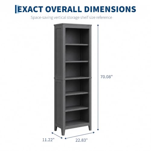 Garvee 6-Tier Bookshelf, 70.3" Tall Floor Standing Bookcase, Anti-Tip by Garvee - Used condition - Image 2