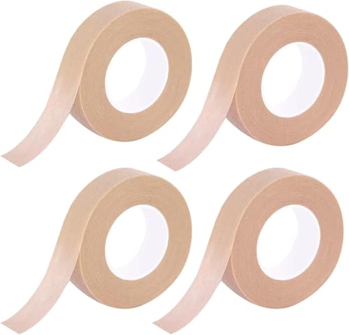 4 Rolls Micropore Surgical Tape, Nose Tape After Rhinoplasty, Breathable Flexible Skin Tape for Wound Dressing Care Sports Eyelash Extension Injuries, 1.25cm x 9.14m, Skin Color