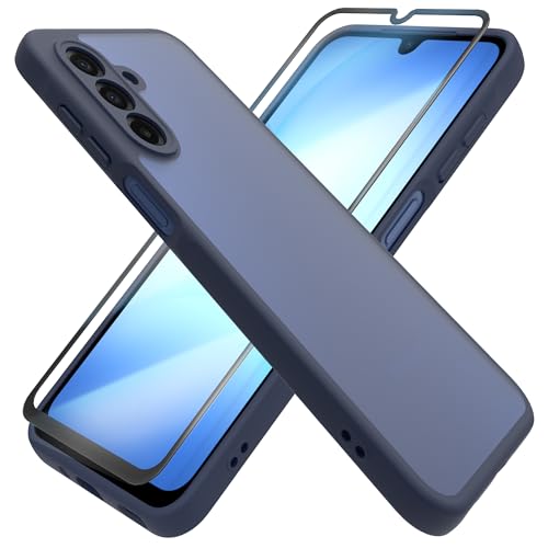 Image of HHUIWIND 3 in 1 Compatible with Samsung Galaxy A17 5G Case with Screen Protectors,Translucent Matte Shockproof with Anti-Fingerprint Phone Cover - Grey