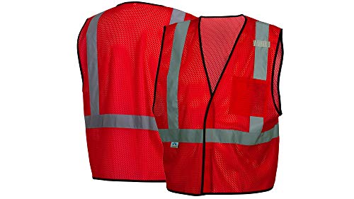 Pyramex RV1227S-M RV12 Series Vest Red Vest w/Reflect Small - Med