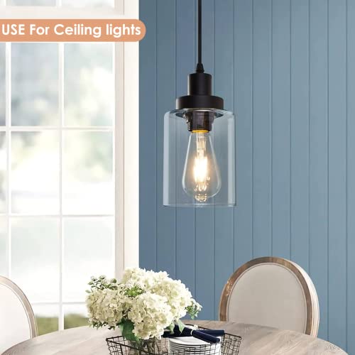 4 Pack Clear Glass Shades Replacement,5.51In Height,3.94In Diameter,1.65In Fitter, Cylinder Glass Shade Covers Replacement Globe For Pendant Light Floor Lamps Light Fixtures Wall Sconces #TOP6