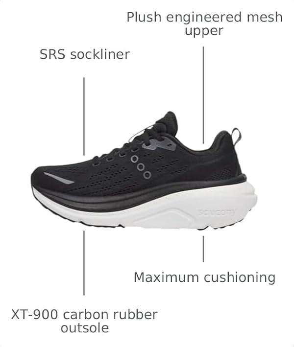 Saucony Women's Hurricane 25 Sneaker, Black/White, 6 Wide by Saucony - Used condition - Image 3