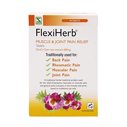 Price comparison product image Schwabe Pharma - FlexiHerb Muscle and Joint Pain Relief - Devils Claw Root Extract 600mg - Traditionally used for Backache,  Rheumatic Pain,  Muscular Pain