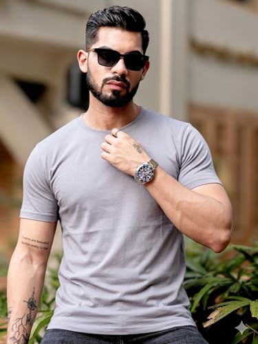 Image of RodZen 100% Pure Cotton Round Neck Regular Fit Plain Solid Half Sleeve T-Shirt Combo for Men & Boys (Pack of 2,3,4 Available in Size S to 2XL)