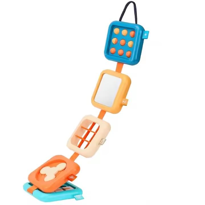 Image of Bliss HUES6-in-1 Foldable Baby Sensory Busy Cube - Detachable Montessori Activity Block- Fine Motor Skills Travel Learning Toy for Toddlers Infants (Foldable)