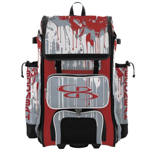 Boombah Rolling Catchers Superpack Bat Bag Graffiti Drip Red/Gray/White