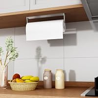 Paper Towel Holder Under Cabinet, Wall Mount, Adhesive or Drilling, Silver — image 7