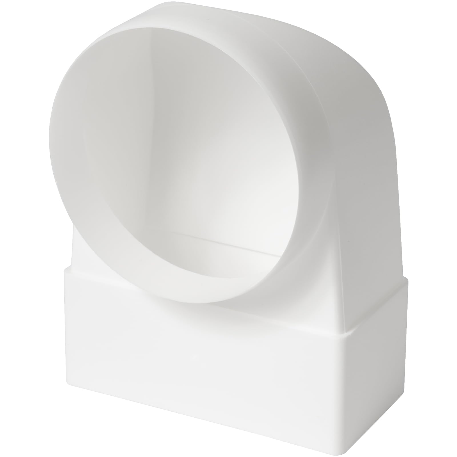 Vent Systems 220 x 55 mm do Ø 100 mm, adapter kątowy 90° – białe tworzywo sztuczne łącznik rurowy prostokątny do okrągłego – odporny na wysokie temperatury, hermetyczne przejście do kuchni, łazienki