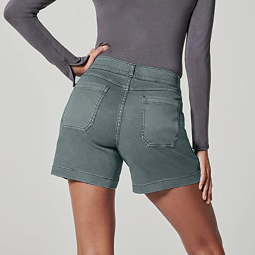 Women's Stretch Twill Shorts Regular Fit Hiking Shorts With Pockets Summer Casual Athletic Shorts (A-Blue,Large) #TOP4