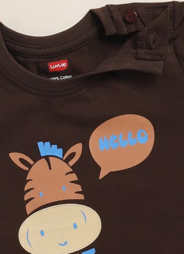 Image of LuvLap Baby Boys Regular Fit 100% Cotton Full Sleeves Boys T-Shirt Set Pack of 4