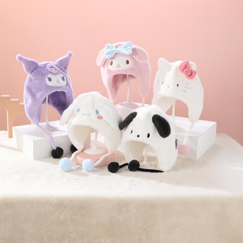 Chapeau Cinnamoroll blanc pour vos sorties d'hiver et balades sous la neige