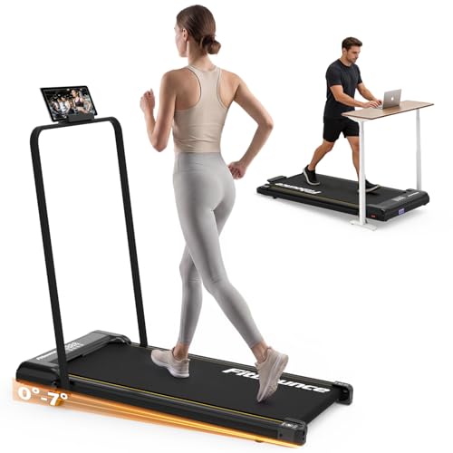 Mersco 3 in 1 Walking Pad Treadmill with Incline 7%, Max 6.2KM/H Walking Pad Under Desk Treadmills for Home Office with App, Remote Control & LED Display, Quiet Portable Mini Treadmill - Foldable