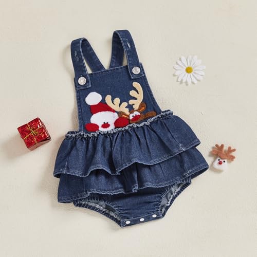 Newborn Baby Girl Halloween Outfit Pumpkin/Ghost Print Sleeveless Denim Romper Ruffled Overalls Cute Fall Clothes4