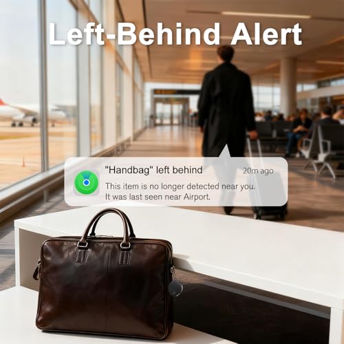Air Tracker Tags 4 Pack, Bluetooth Item Finder Compatible with Apple Find My (iOS Only), Key Finder & Luggage Tracker with Left Behind Alerts, Lost Mode & Replaceable Battery - image 6