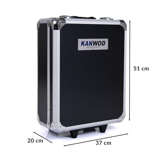 KANWOD RELY ON QUALITY KANWOD Werkzeugkoffer gefüllt 1500-teilig - Werkzeug Set in robustem Aluminiumkoffer - Werkzeugkasten mit Tragegriff und Rollen - komplettes Werkzeugset ideal für Garage, Haushalt, Hobby & KFZ - Produktansicht 9 | TV | Video | Foto