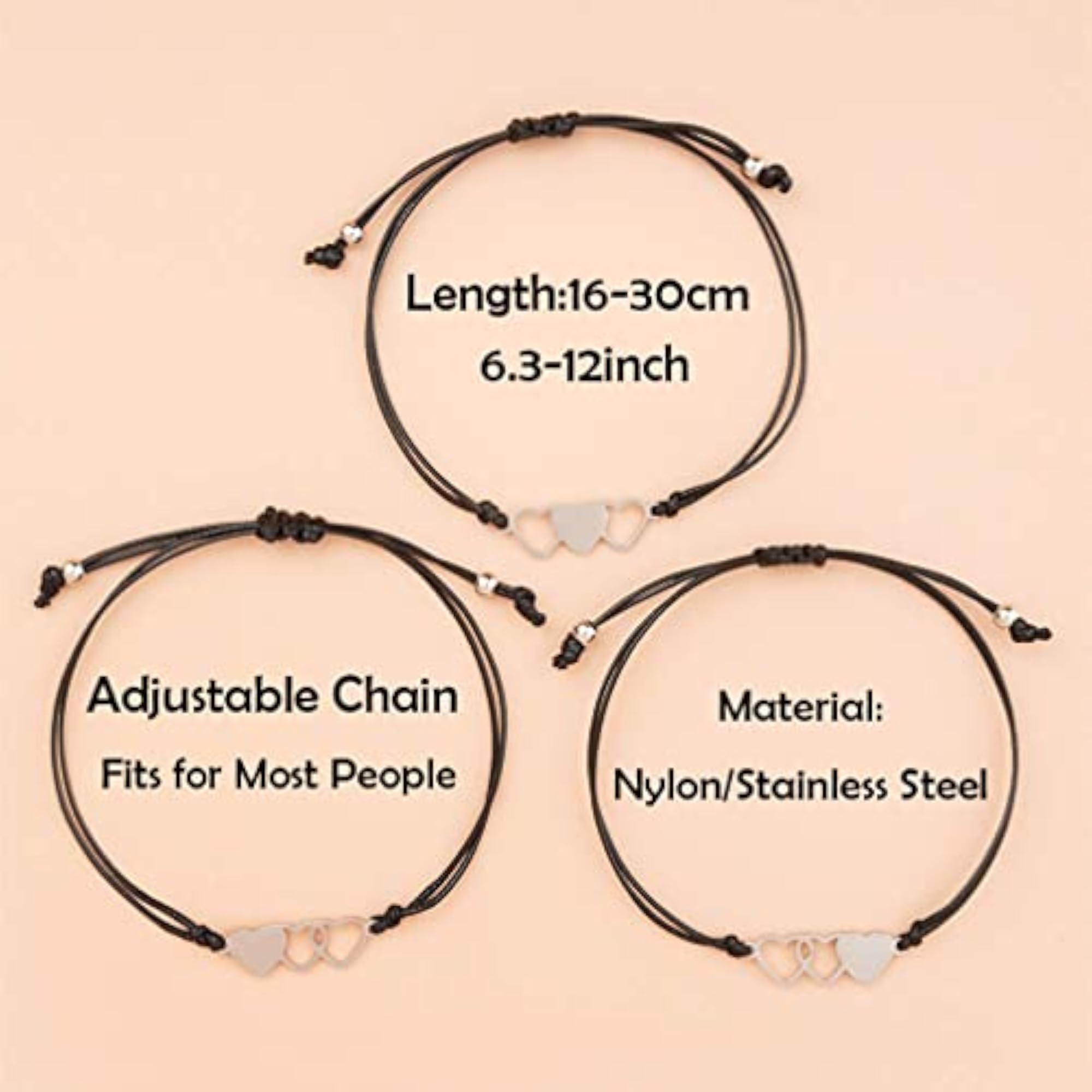 Mother Daughter Matching Heart Wish Bracelets Set