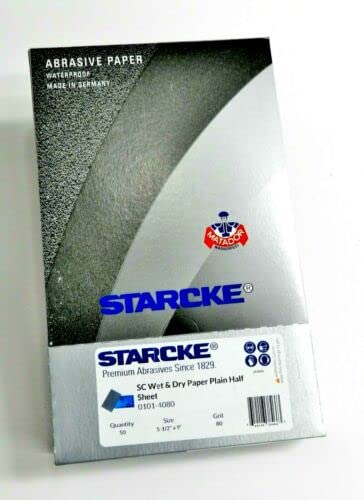 Matador Abrasive Wet or Dry Sandpaper 50 Sheet 80 Grit 5-1/2" x 9" Silicon Carbide Made in Germany
