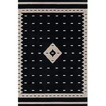 Momeni Noho Polyester Area Rug, Black, 53" X 76" Sized Rug for Living Room, Bedroom, Dining Room, and Kitchen