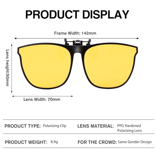 COASION-Polarised-Clip-on-Sunglasses-for-Men-Women-Fit-Over-Prescription-Glasses-Flip-up-Clip-on-Sunglasses-for-Driving-Travel-Outdoor-Sport2-pack