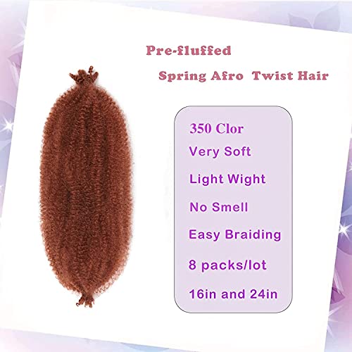 8 Packs Springy Afro Twist Hair 350# Ginger 16 Inch Pre-Separated Kinky Marley Twist Braiding Hair Ginger Braiding Hair Soft Synthetic Crochet For Distressed Faux Locs Spring Twist Hair Extensions For Women… (16 Inch (Pack Of 8), 350#) #TOP1