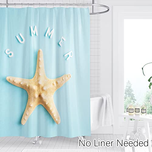 Berkin Arts Bathroom Shower Curtain Set 70x70 Inch Waterproof Polyester with Hooks Photorealism Starfish, Summer Time - Image 3