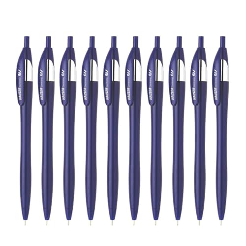 Stylo à bille rétractable Hauser EV au corps minimaliste élégant encre bleue lot de 10